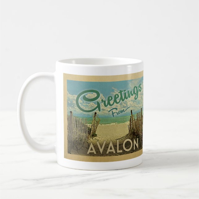 Avalon Beach Vintage resor Kaffemugg (Vänster)