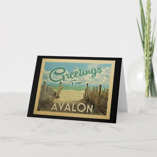 Avalon Beach Vintage resor Kort (Framsida)