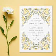 Avalon Butter Gult Blommigt Diamond Ram Bröllop