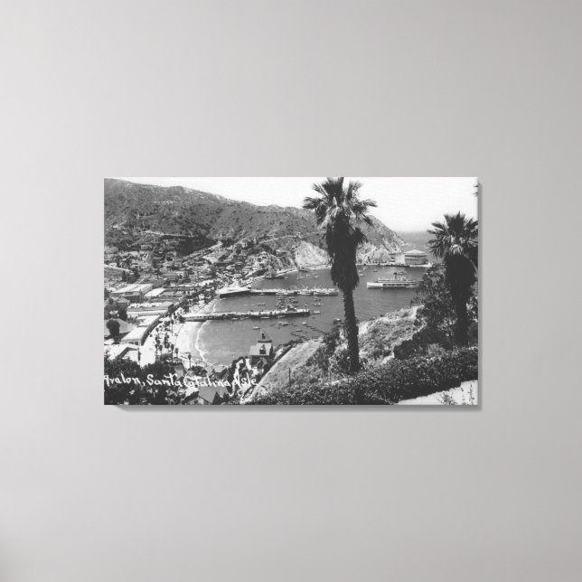Avalon, CA Santa Catalina Island View of Harbor Canvastryck (Framsida)