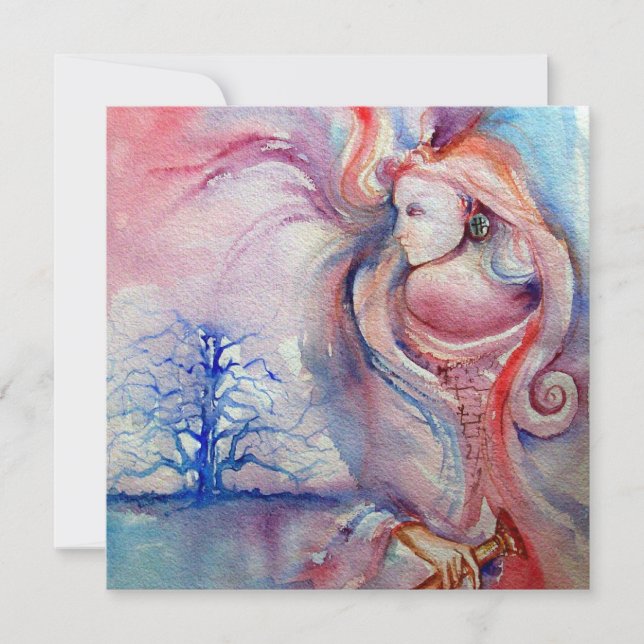 AVALON Magi och Mysterium mjuk rosa blå vit Inbjudningar (Framsida)