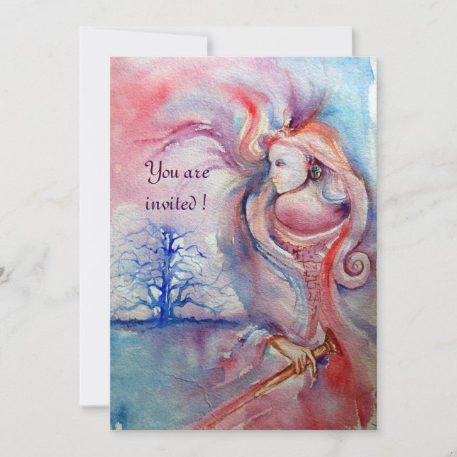 AVALON, Magi och Mysterium mjuk rosa lila blå Inbjudningar (Framsida)