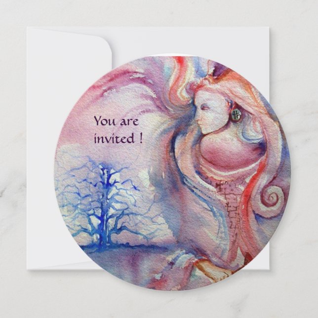 AVALON Magic and Mystoppning soft rosa blue white Inbjudningar (Framsida)