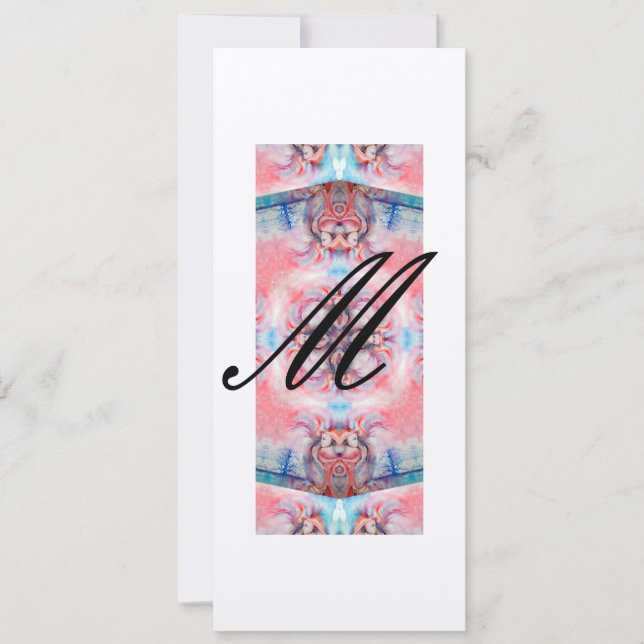 AVALON monogram 2, rosa lila metallic CHAMPAGNE Inbjudningar (Framsida)