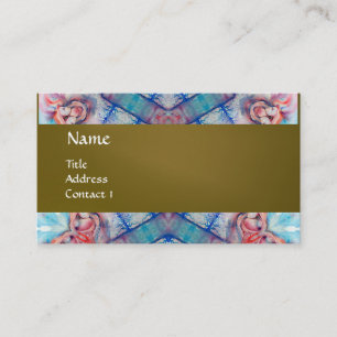 AVALON PSYCHEDELIC monogram,rosa lila gult Visitkort