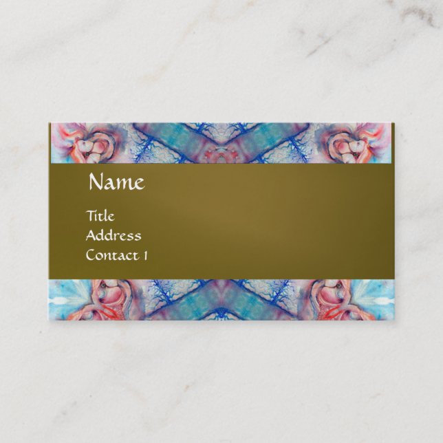 AVALON PSYCHEDELIC monogram,rosa lila gult Visitkort (Framsida)