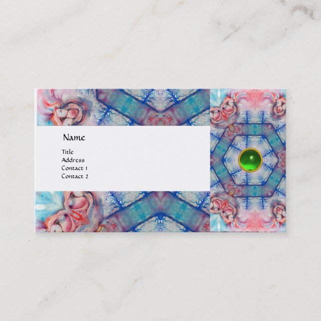 AVALON PSYCHEDELIC,rosa gem emerald Visitkort (Framsida)