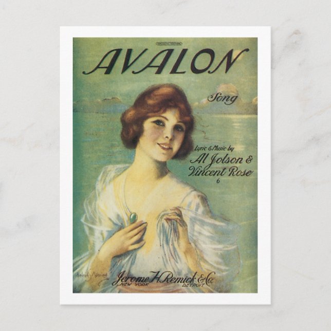 Avalon Sång Vintage Songbook Cover Vykort (Framsida)