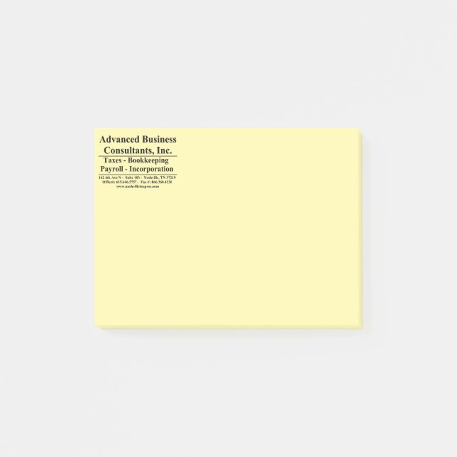 Avancerad affärsverksamhet post-it block (Framsida)