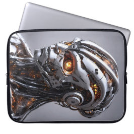 Avancerad AI Chrome Android Cyborg Futuristisk Laptop Fodral