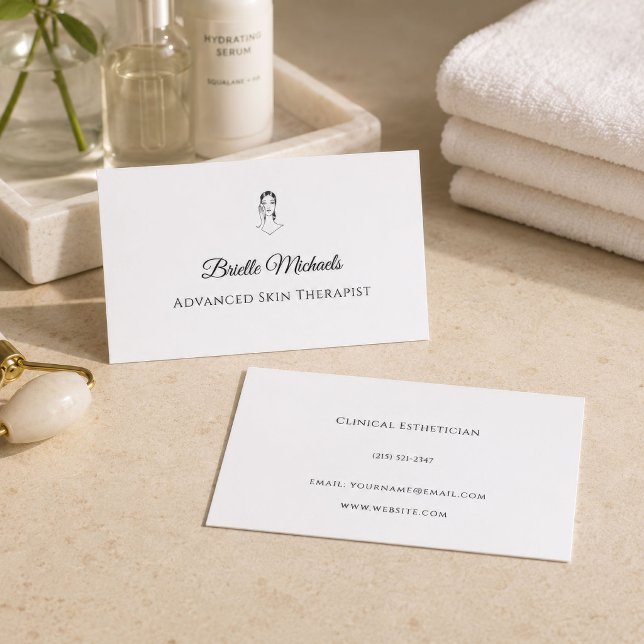Avancerad hudterapeut Minimalistisk Elegans Visitkort (Advanced Skin Therapist Minimal Elegant Business Card
)