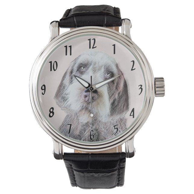 Avancerad målning av brytpunktsgitter - Hund Art Armbandsur (Framsida)