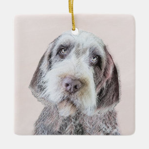 Avancerad målning av brytpunktsgitter - Hund Art Julgransprydnad Keramik