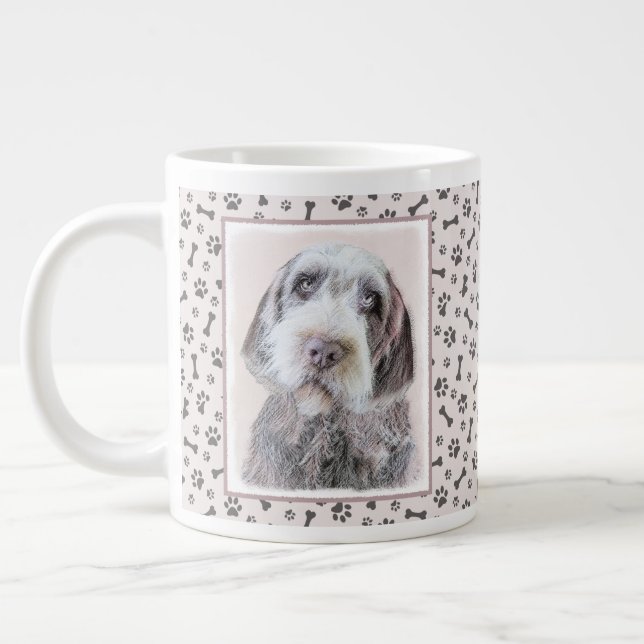 Avancerad målning av brytpunktsgitter - Hund Art Jumbo Mugg (Vänster)