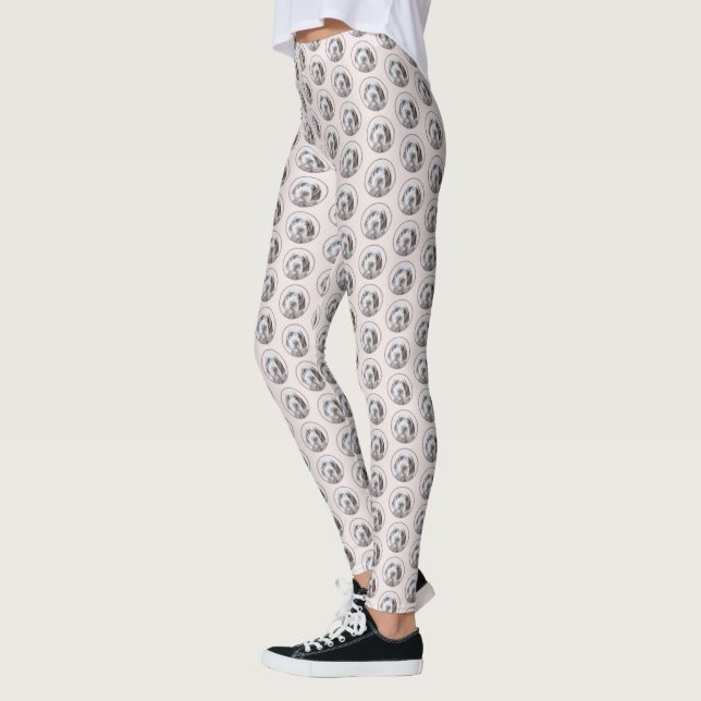 Avancerad målning av brytpunktsgitter - Hund Art Leggings (Vänster)