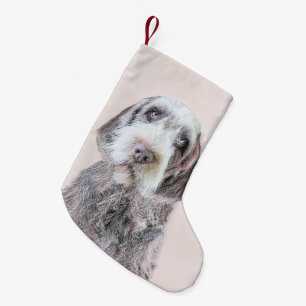 Avancerad målning av brytpunktsgitter - Hund Art Liten Julstrumpa