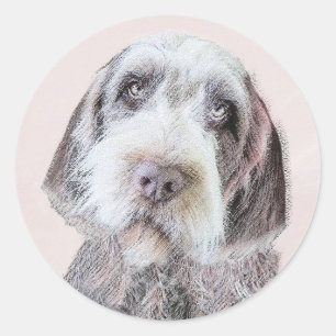 Avancerad målning av brytpunktsgitter - Hund Art Runt Klistermärke