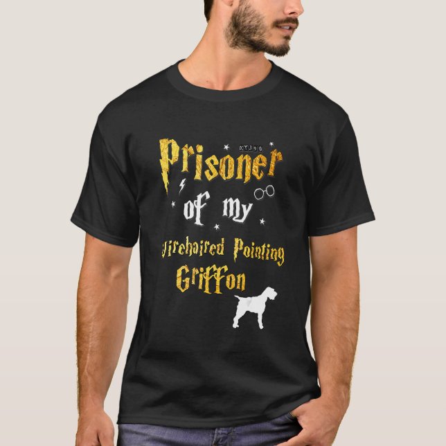 Avancerad stolpe Griffon Wirehded Pointing G T Shirt (Framsida)