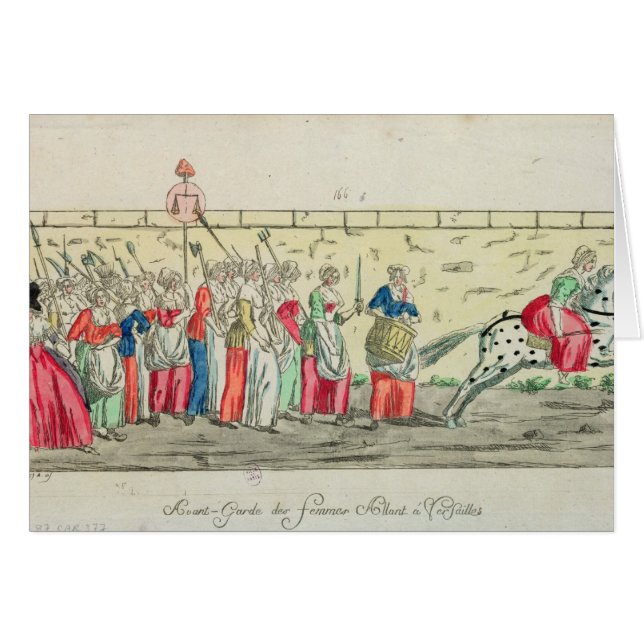 Avancerad vakt av kvinnorna som går till hälsningskort (Framsidan Horizontal)