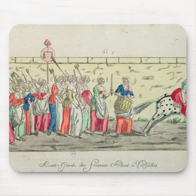 Avancerad vakt av kvinnorna som går till musmatta (Framsidan)