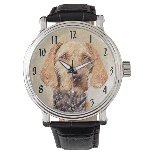 Avancerad Vizsla-målning - Cute Original Hund Art Armbandsur (Framsida)