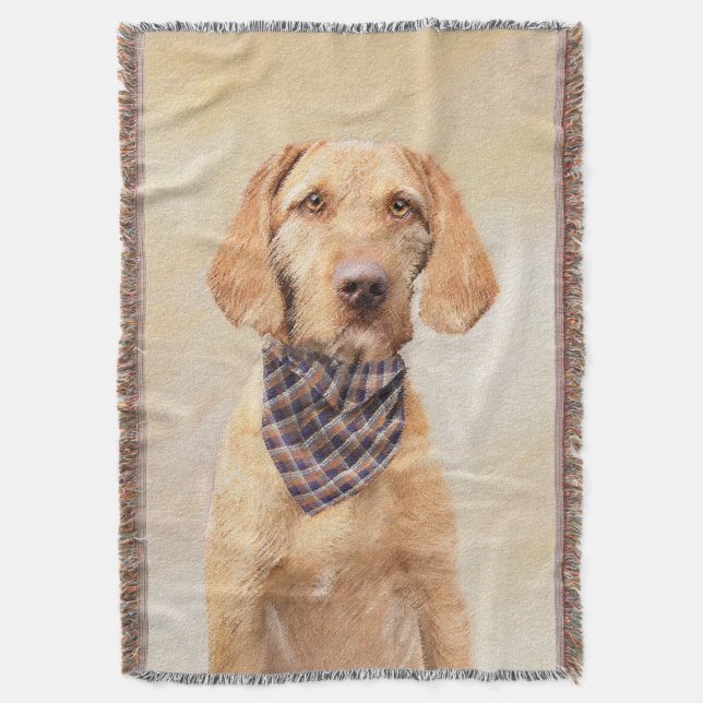 Avancerad Vizsla-målning - Cute Original Hund Art Filt (Framsidan Vertikal)