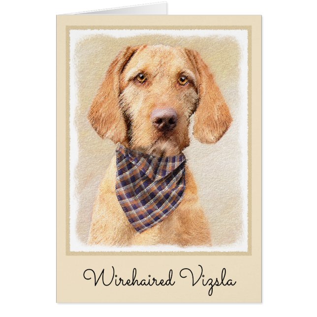 Avancerad Vizsla-målning - Cute Original Hund Art Hälsningskort (Framsidan)