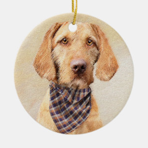 Avancerad Vizsla-målning - Cute Original Hund Art Julgransprydnad Keramik