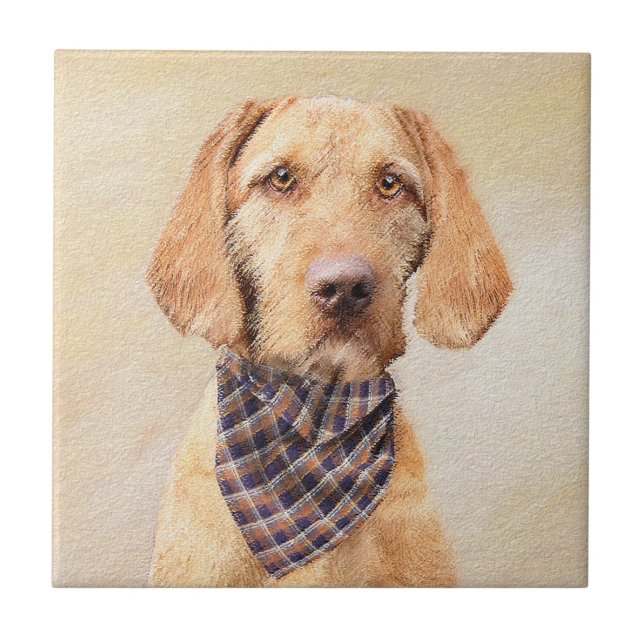 Avancerad Vizsla-målning - Cute Original Hund Art Kakelplatta (Framsidan)