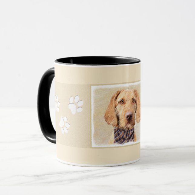 Avancerad Vizsla-målning - Cute Original Hund Art Mugg (Framsida vänster)