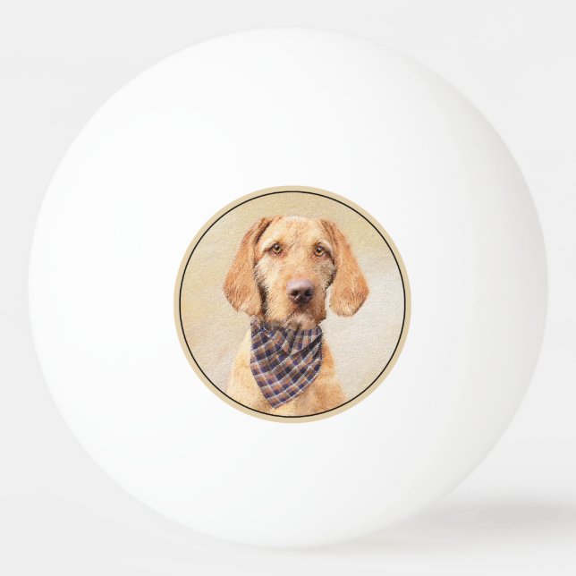 Avancerad Vizsla-målning - Cute Original Hund Art Pingisboll (Framsidan)