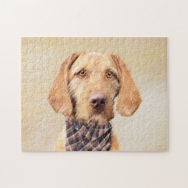 Avancerad Vizsla-målning - Cute Original Hund Art Pussel (Horisontell)