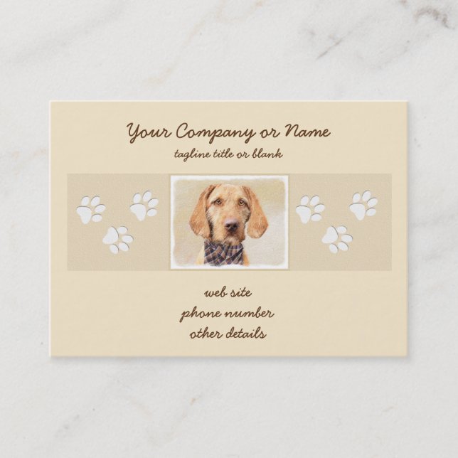Avancerad Vizsla-målning - Cute Original Hund Art Visitkort (Framsida)
