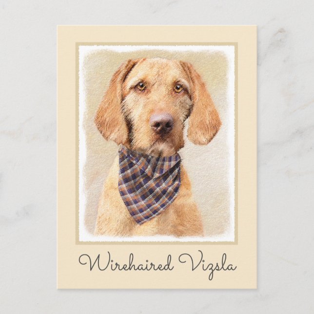 Avancerad Vizsla-målning - Cute Original Hund Art Vykort (Framsida)