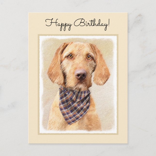 Avancerad Vizsla-målning - Cute Original Hund Art Vykort (Framsida)