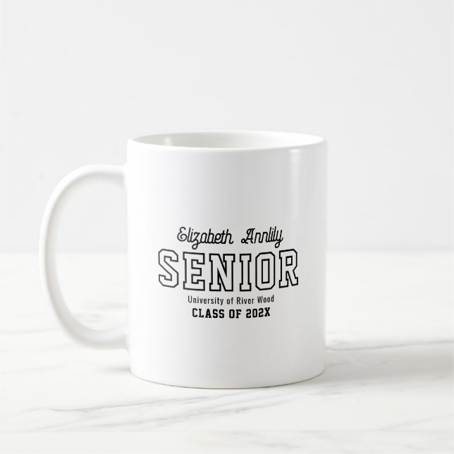 Avancerat anpassat årsscript college examen kaffemugg (Vänster)