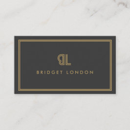 AVANT GARDE ART DECO LOGOTYP med INITIALER GRÅTT Visitkort