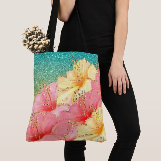 Avant Garde Blommigt Tote See Back Tygkasse (Närbild)