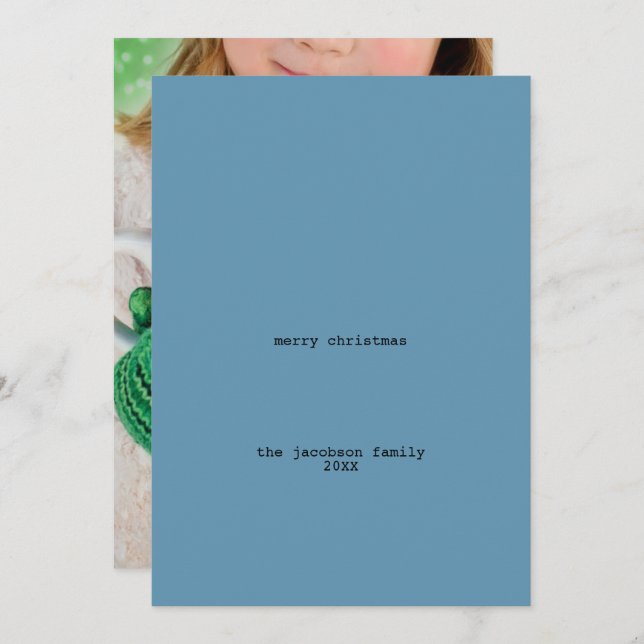Avant-Garde Blue Minimalist God jul Photo Julkort (Fram/baksida)