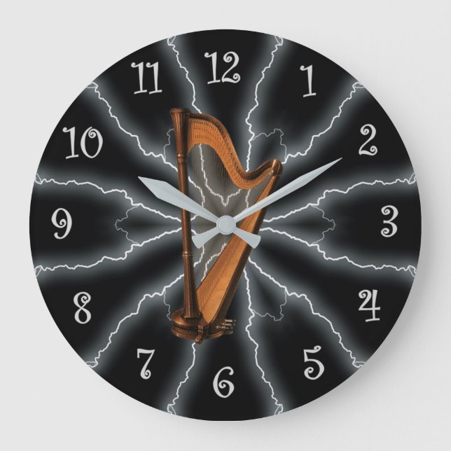 Avant-Garde, Harp Lighting 01 B, Black/Silver ~ Stor Klocka (Framsida)