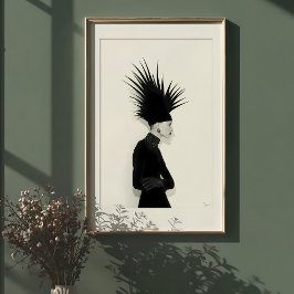 Avant-Garde Silhouette: Mörk Elegance Porträtt Poster