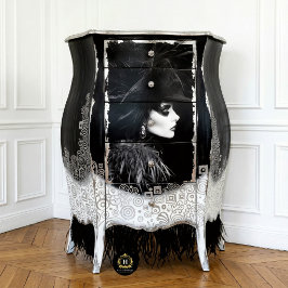 Avant-Garde Svart och Vitt Mode Decoupage