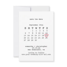 Avant-Garde Vit Minimalistisk Bröllopskalender