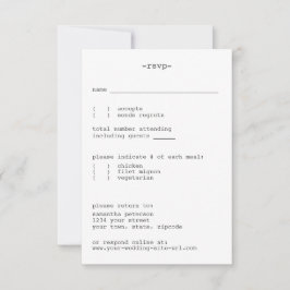 Avant-Garde White Minimalist Simple Bröllop OSA Kort