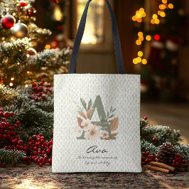 Avas vitalitet Bloom - Boho Blommigt Monogram Axelväska