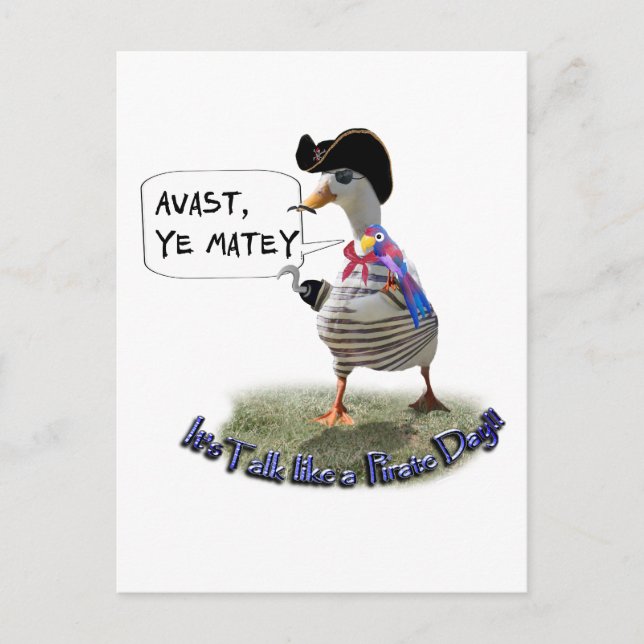 AVAST, MATEY! Det är Pirat som talar dag Vykort (Framsida)