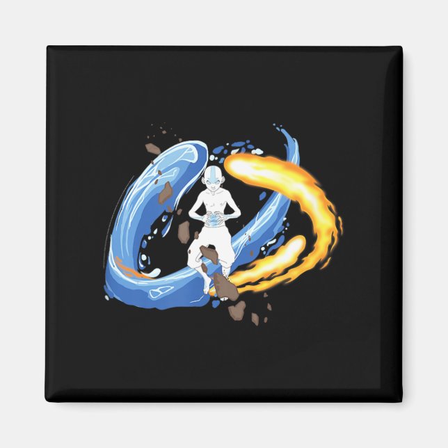 Avatar_ The Last Airbender Aang Bemästrar Elemente Magnet (Framsidan)