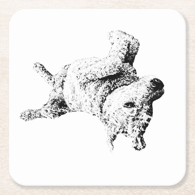 Avaxlade Linjer i Humor Underlägg Papper Kvadrat (Framsidan)