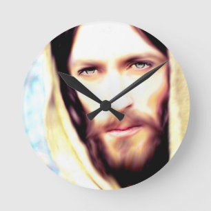 Avbilda av Jesus Rund Klocka