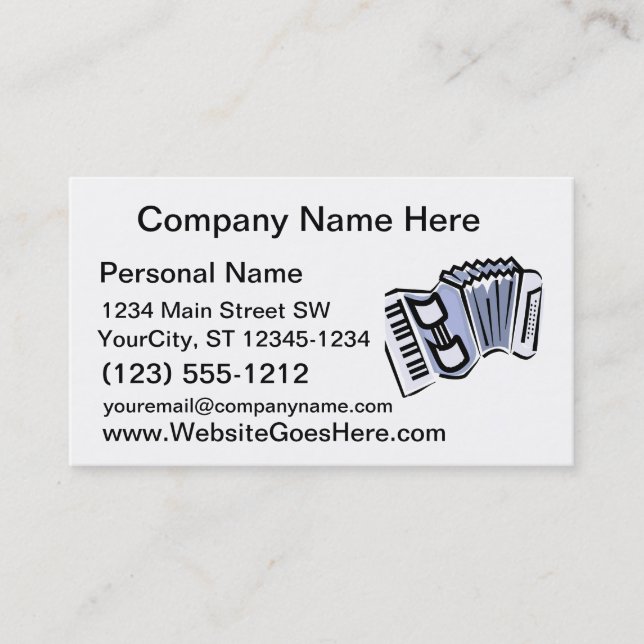 Avbildar dragspels- grafiskt för blått designen, visitkort (Framsida)